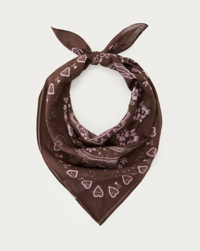 My Jewellery Square shape scarf paisley brown pi MJ16362
