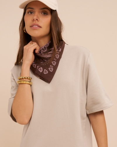 My Jewellery Square shape scarf paisley brown pi MJ16362
