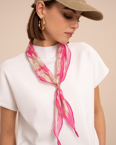 My Jewellery Diamond shape scarf green pink MJ16360