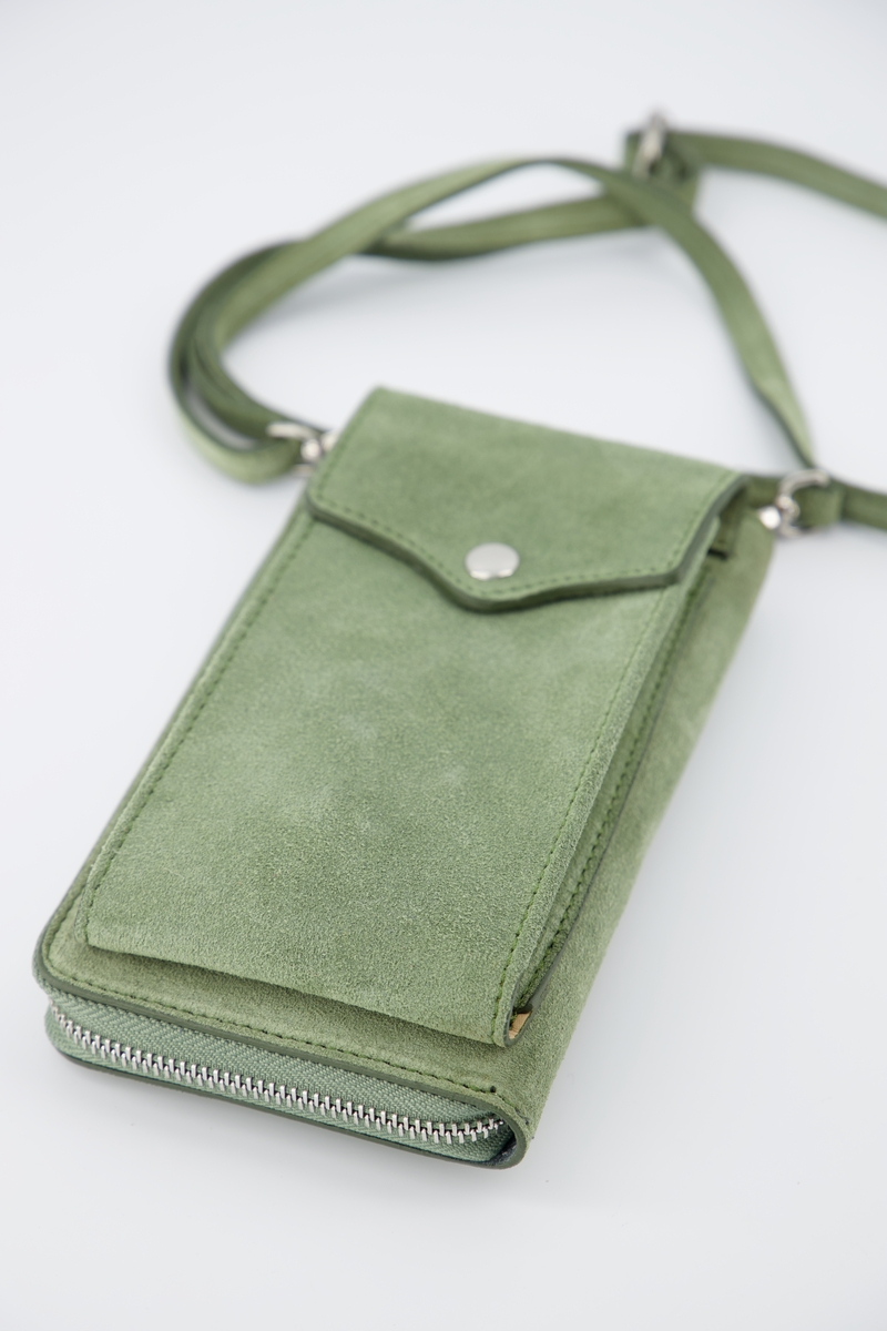 TELEFOONTASJE JACKIE SUEDE GROEN