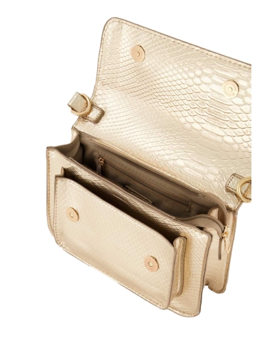 SCHOUDERTAS CROCO PRINT GOUD