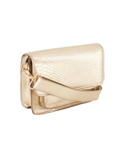 SCHOUDERTAS CROCO PRINT GOUD