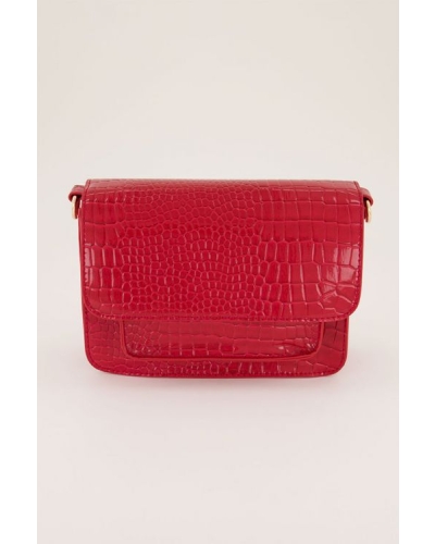 SCHOUDERTAS CROCO PRINT ROOD