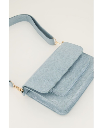 SCHOUDERTAS CROCO PRINT BLAUW