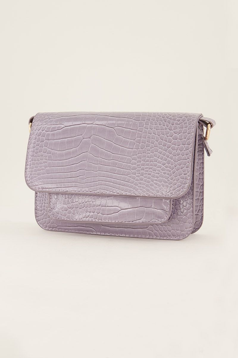 LILA SCHOUDERTAS CROCO PRINT
