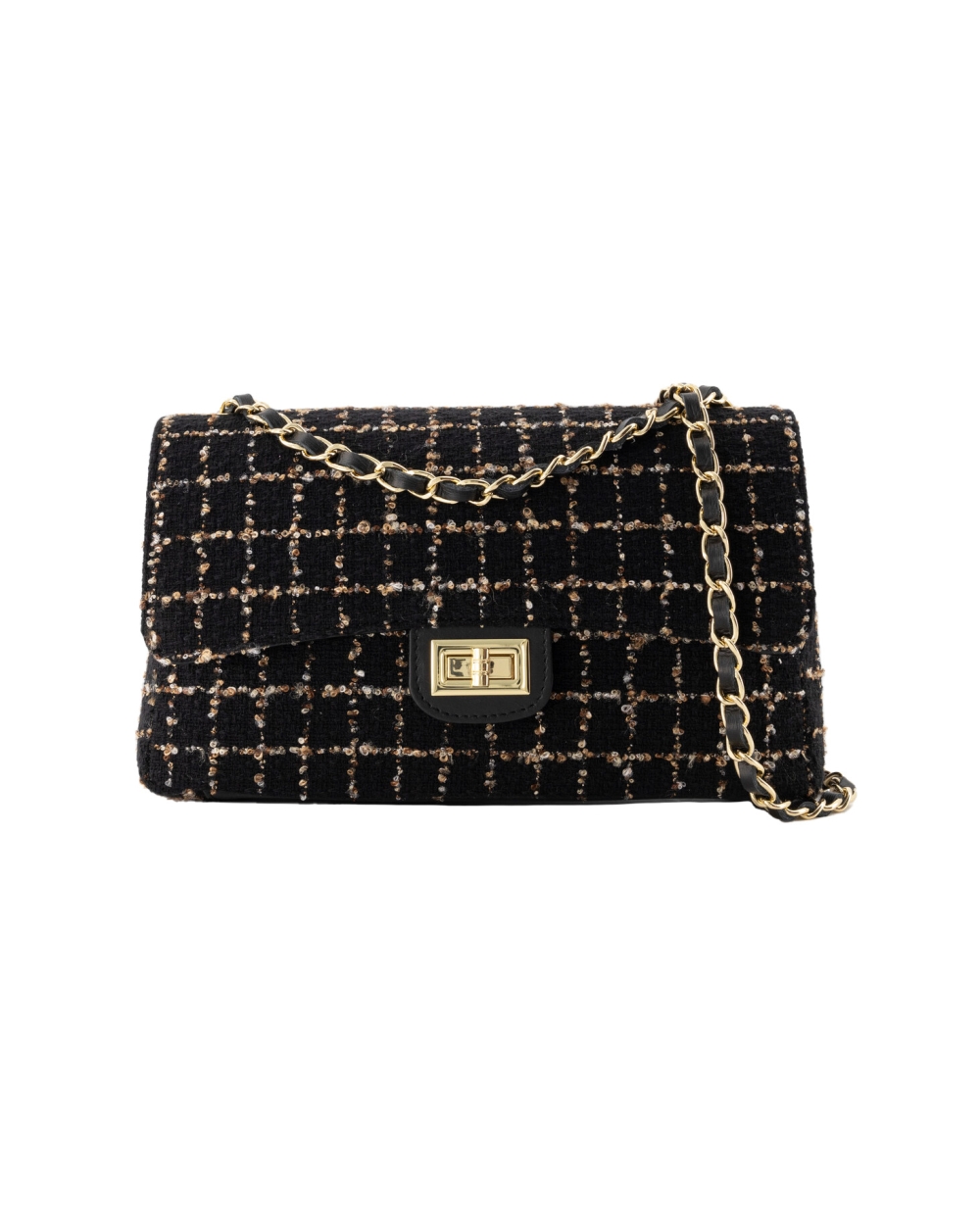 TAS AUDREY TWEED ZWART-BRUIN