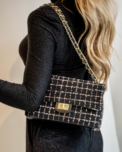 TAS AUDREY TWEED ZWART-BRUIN