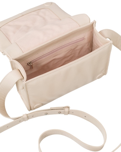 YAYA GEVLOCHTEN CROSSBODY TAS ECRU