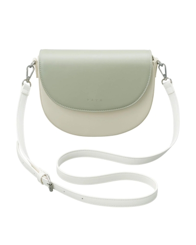 YAYA CROSSBODY TAS MET KLEURBLOK GROEN