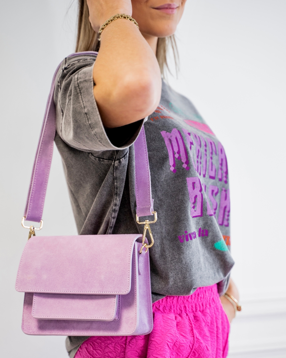 TAS FENNA SUEDE LILA