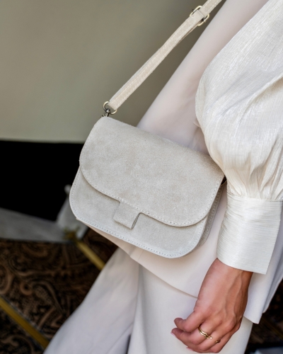 TAS FLORA SUEDE ECRU