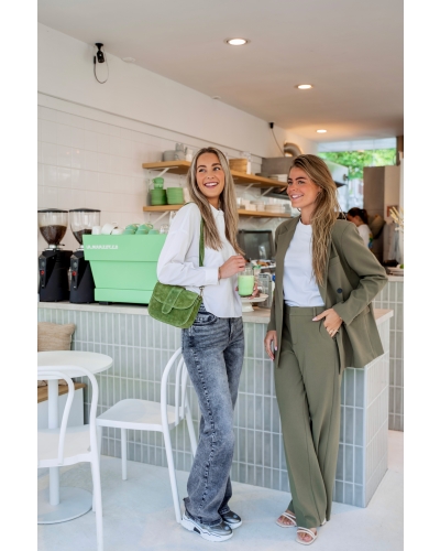TAS MAAN GROEN SUEDE