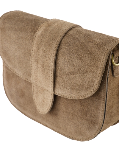 TAS MAAN DONKER TAUPE SUEDE