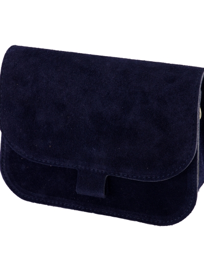 TAS FLORA DONKER BLAUW SUEDE
