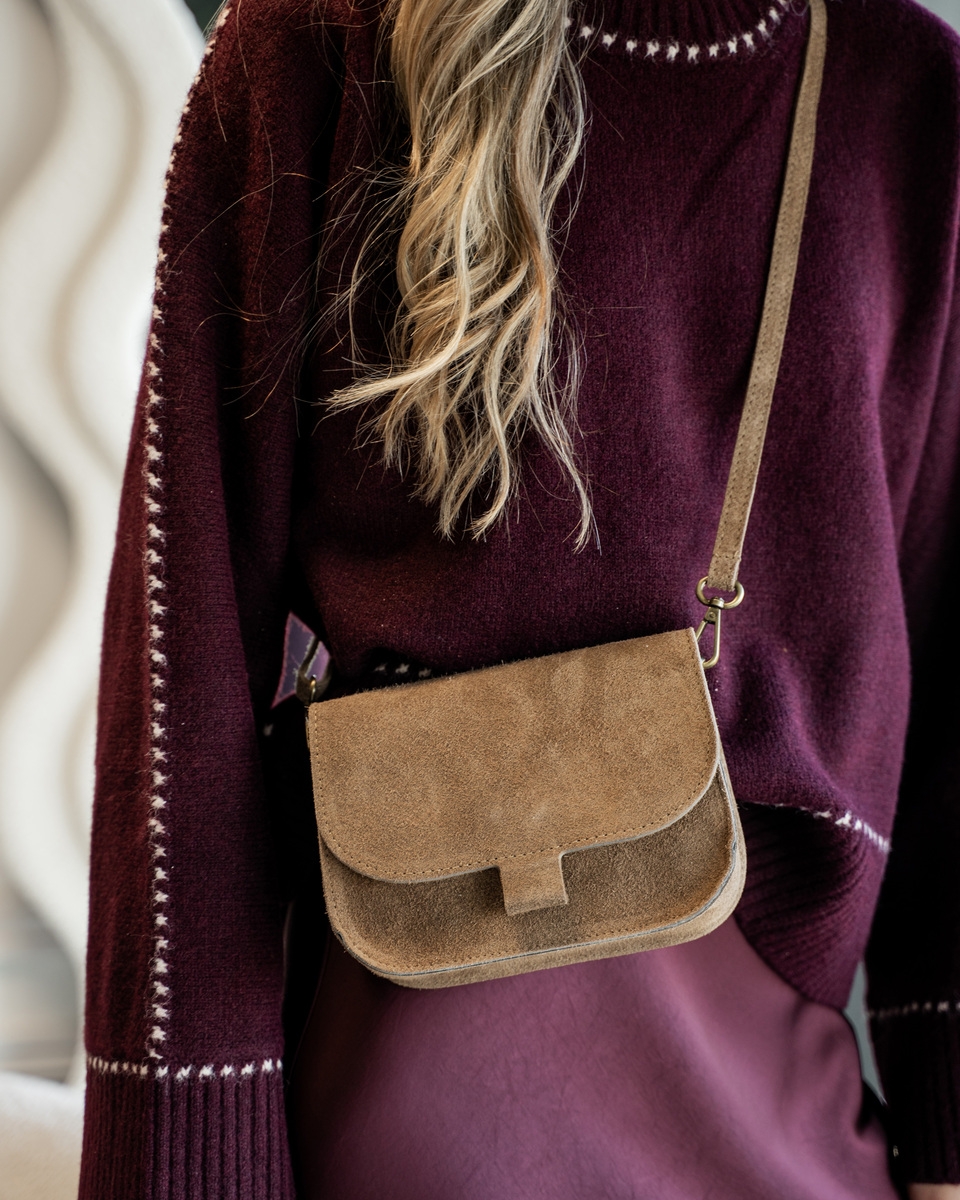 TAS FLORA SUEDE TAUPE