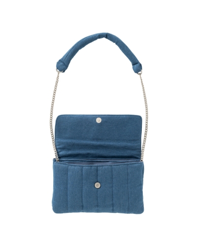 PADDED DENIM TAS BLAUW