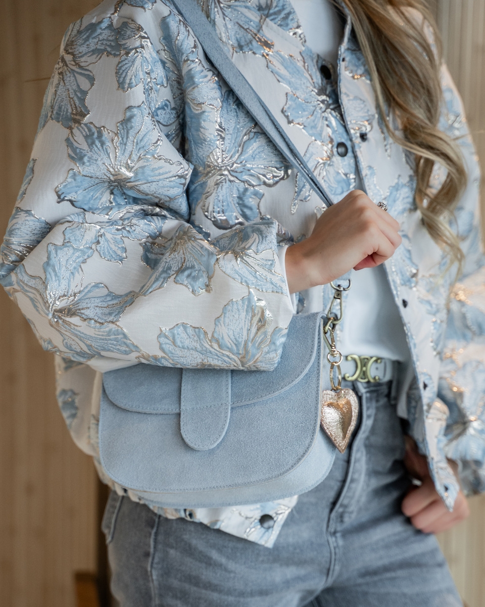 TAS MAAN SUEDE LICHT BLAUW