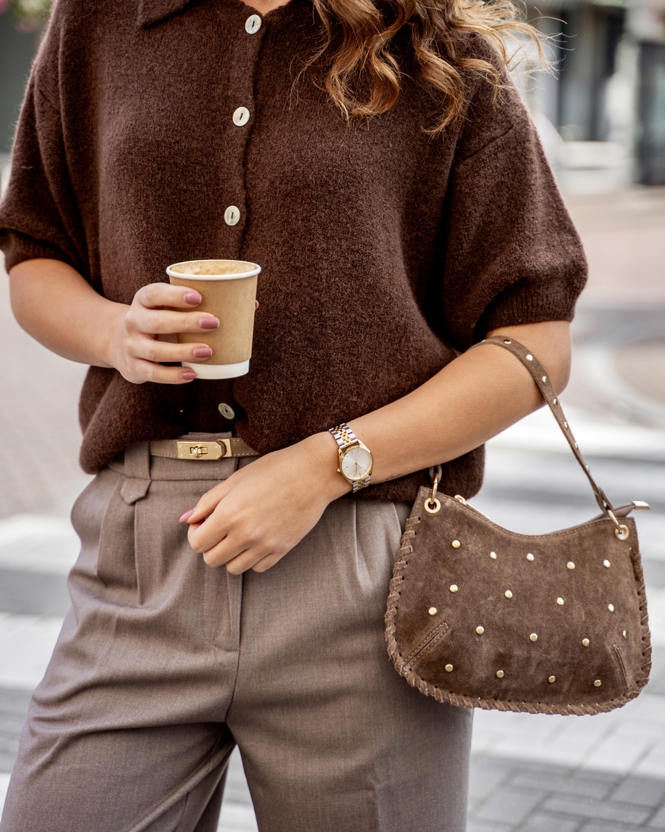 TAS CASEY SUEDE TAUPE