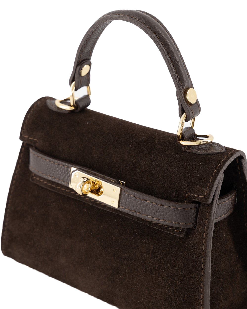 TAS GRACE SUEDE DONKER BRUIN