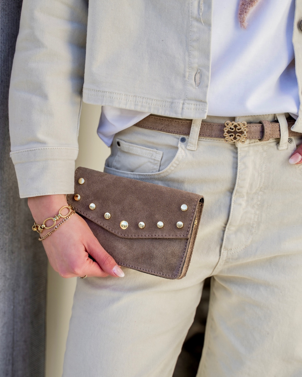 TAS LAURA SUEDE TAUPE