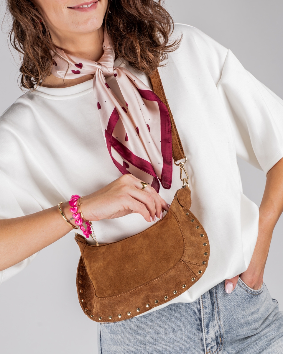 TAS MONICA SUEDE COGNAC