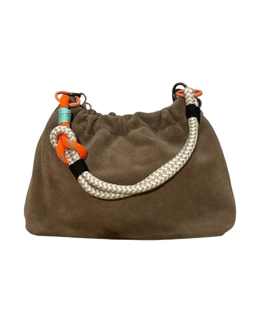 TAS MET GELKLEURDE STRAP TAUPE