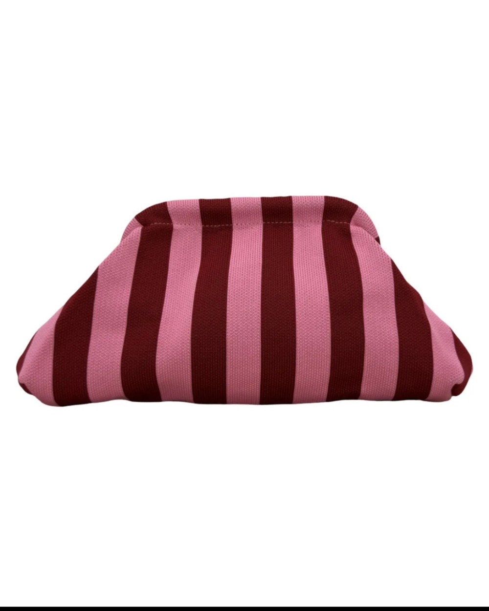 CLUTCH GESTREEPT ROZE/BORDEAUX 
