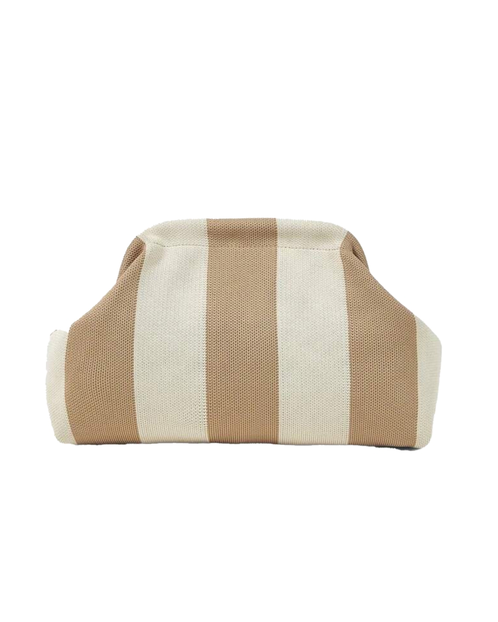 CLUTCH GESTREEPT BEIGE/ECRU