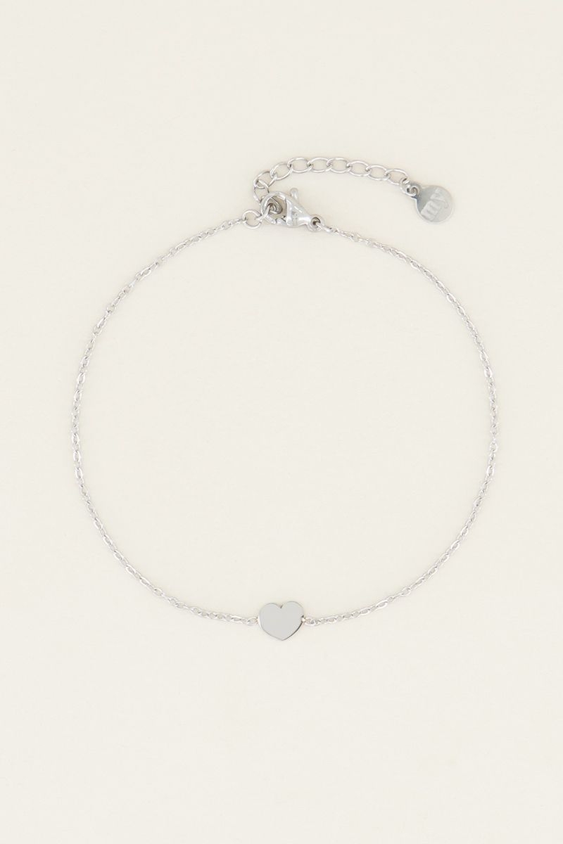 ARMBAND MET KLEIN HARTJE ZILVER