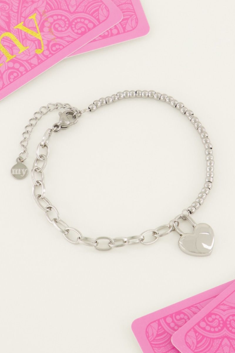 Armband hartjes slot