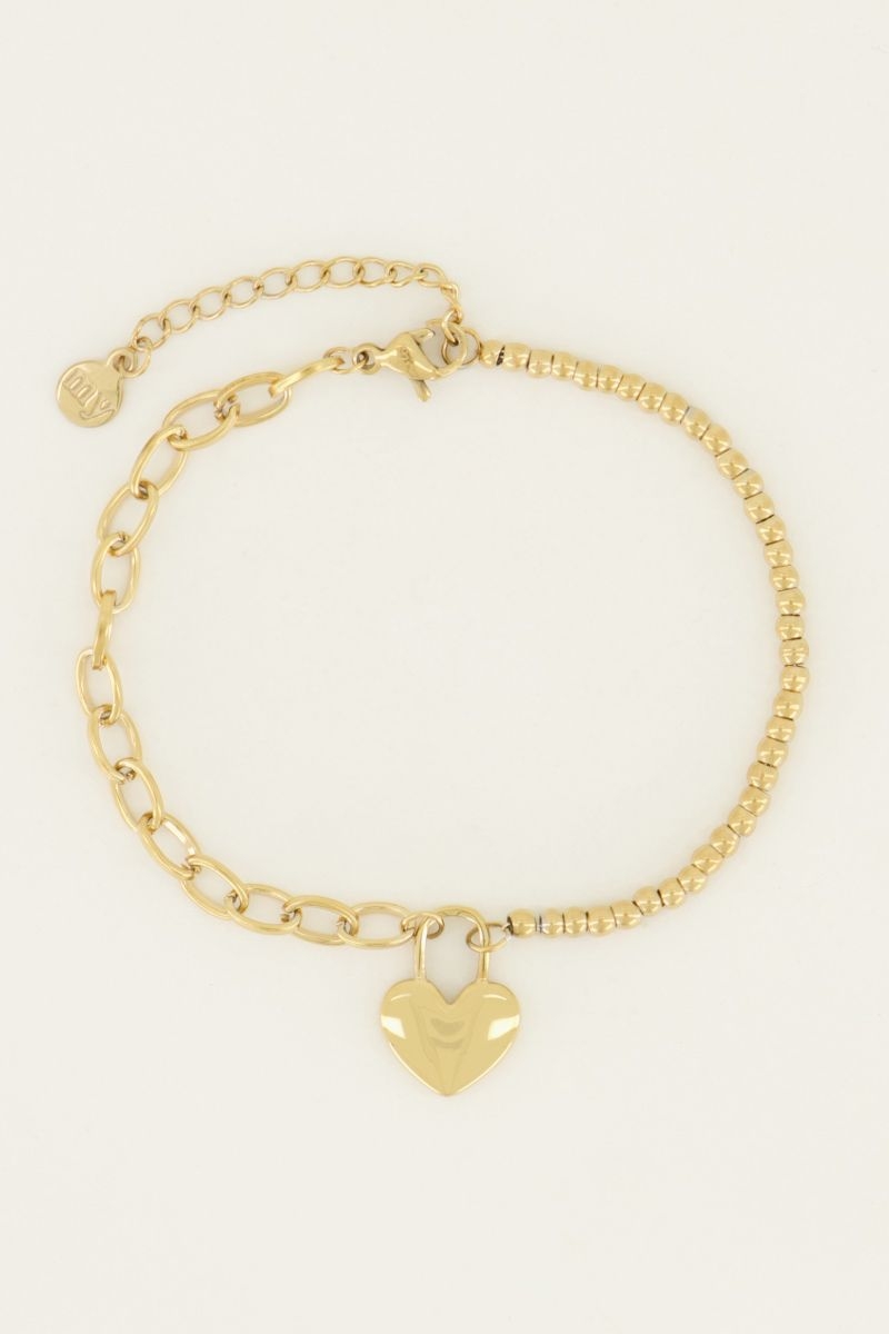 Armband hartjes slot