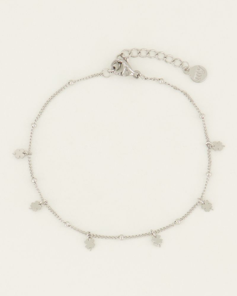 ARMBAND KLAVERTJES ZILVER