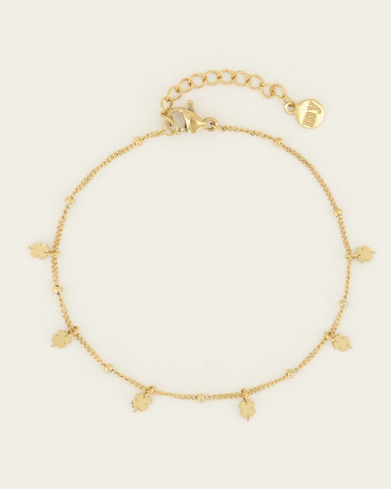 ARMBAND KLAVERTJES GOUD