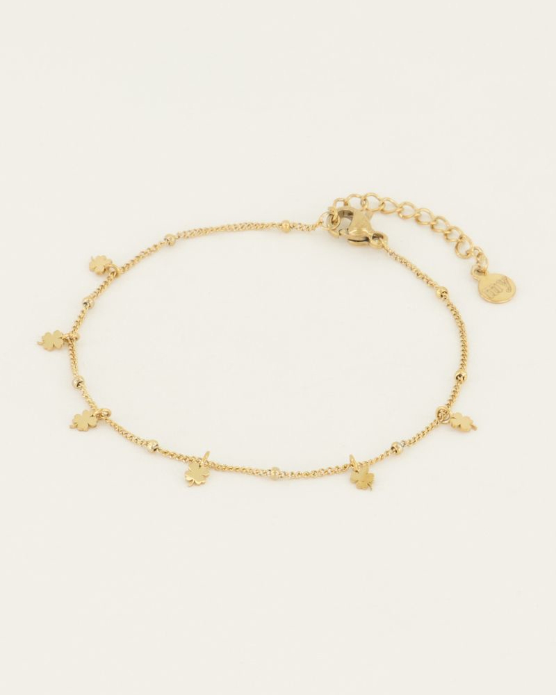 ARMBAND KLAVERTJES GOUD