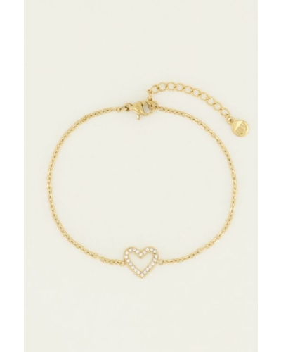 My Jewellery ARMBAND OPEN HART STEENTJES GOUD
