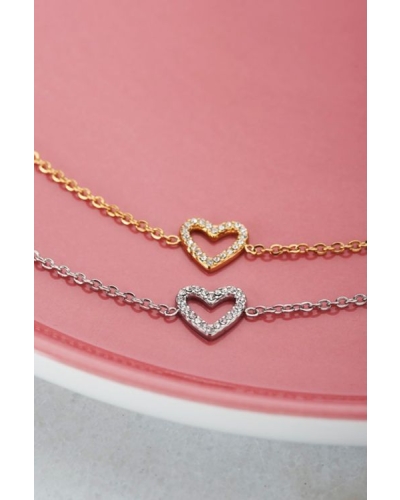 My Jewellery ARMBAND OPEN HART STEENTJES ZILVER