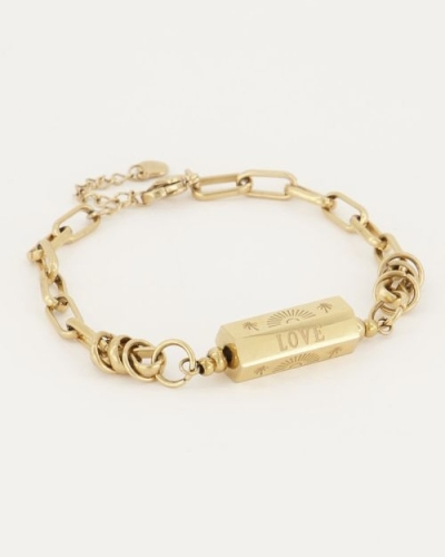 My Jewellery SCHAKELARMBAND LOVE BEDEL GOUD