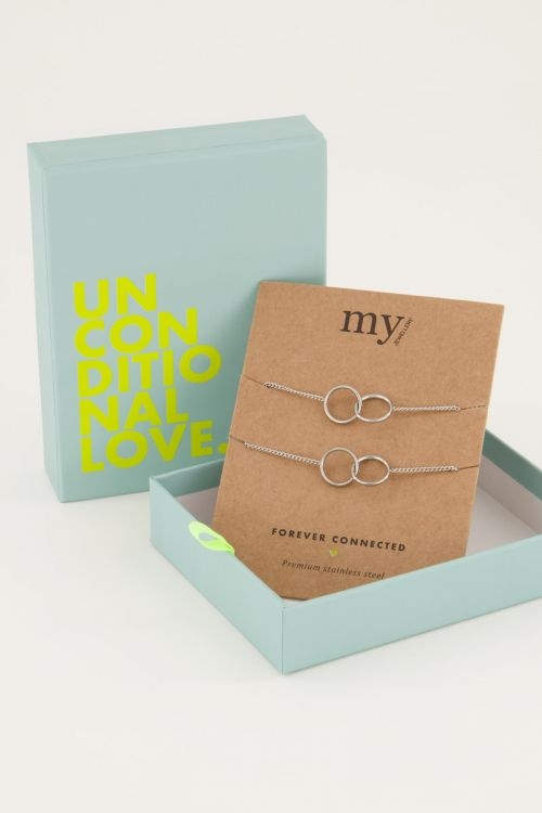 FOREVER CONNECTED ARMBANDEN SET ZILVER
