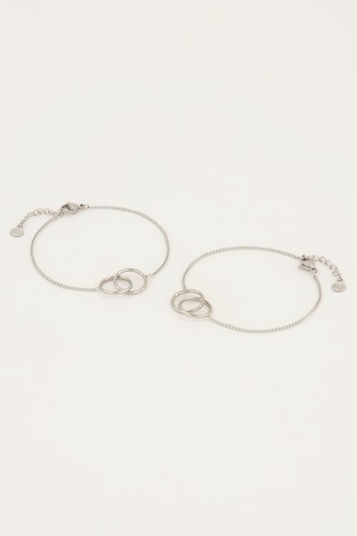 FOREVER CONNECTED ARMBANDEN SET ZILVER