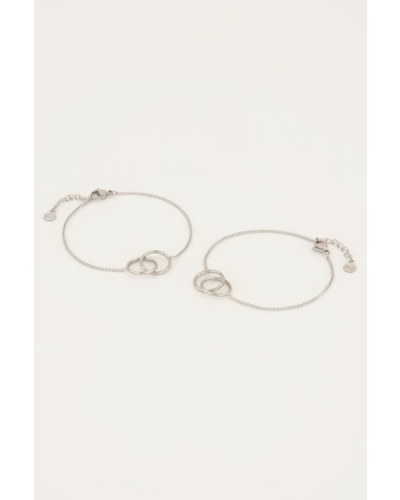 FOREVER CONNECTED ARMBANDEN SET ZILVER