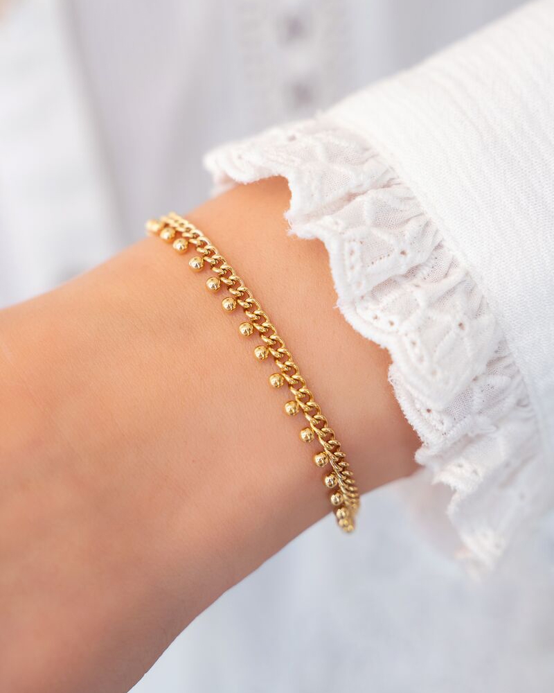 SCHAKELARMBAND MET BOLLETJES