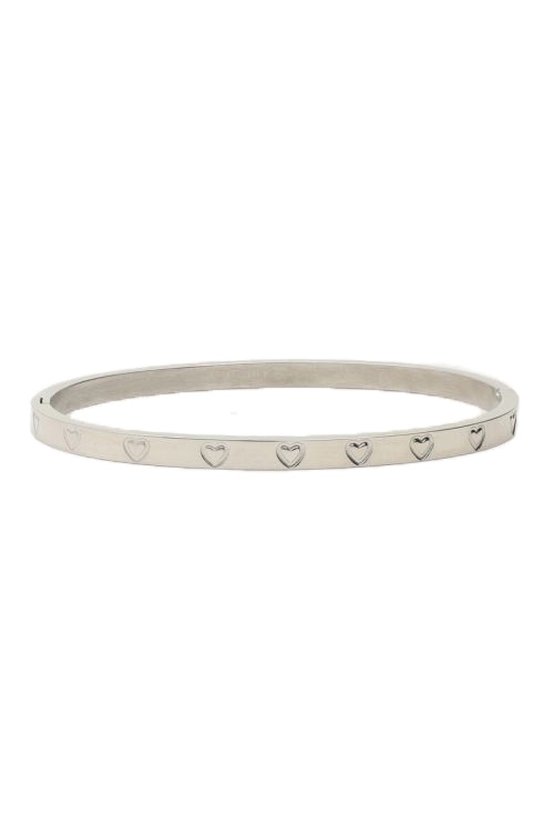 BANGLE MET HARTJES ZILVER