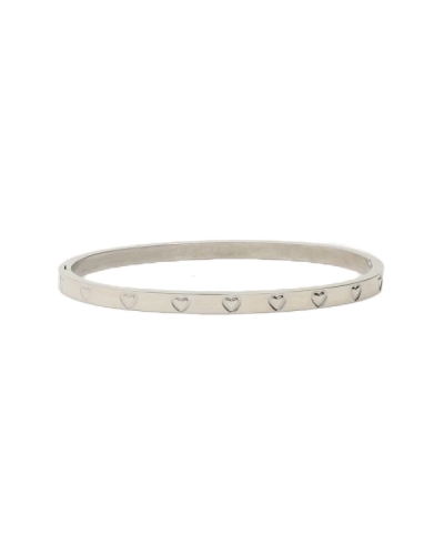 BANGLE MET HARTJES ZILVER