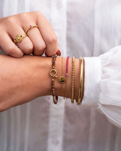 My Jewellery Stretch armband stalen kralen MJ03859