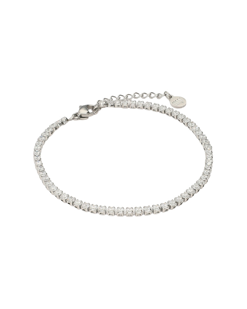 ARMBAND STRASS STENEN ZILVER