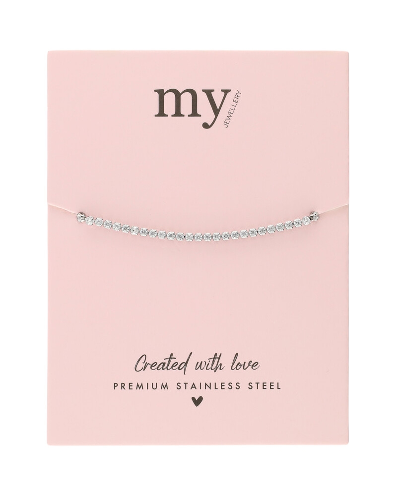 ARMBAND STRASS STENEN ZILVER