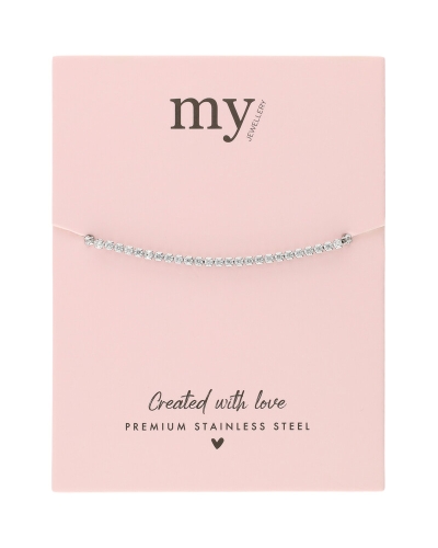 ARMBAND STRASS STENEN ZILVER