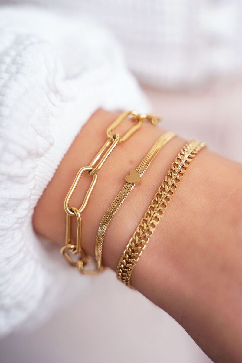 ARMBAND MET SCHAKELS GOUD