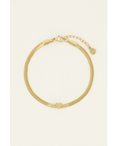 My Jewellery PLATTE SCHAKEL ARMBAND HART | MY JEWELLERY