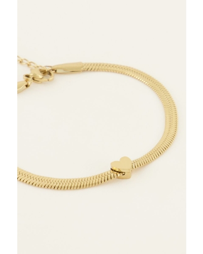 My Jewellery PLATTE SCHAKEL ARMBAND HART | MY JEWELLERY